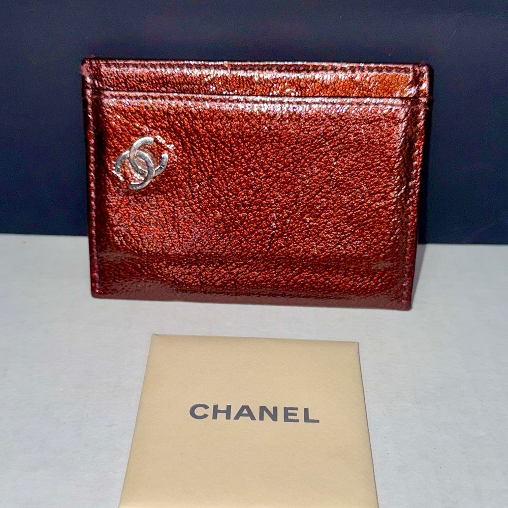 CHANEL Metallic Red Card holder